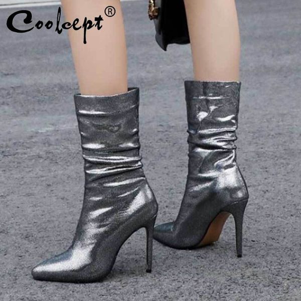 coolcept women plus size 34-48 mid calf boots thin high heels pointed toe winter shoes women office work boots footwear, Black
coolcept women plus size 34-48 mid calf boots thin high heels pointed toe winter shoes women office work boots footwear, Black