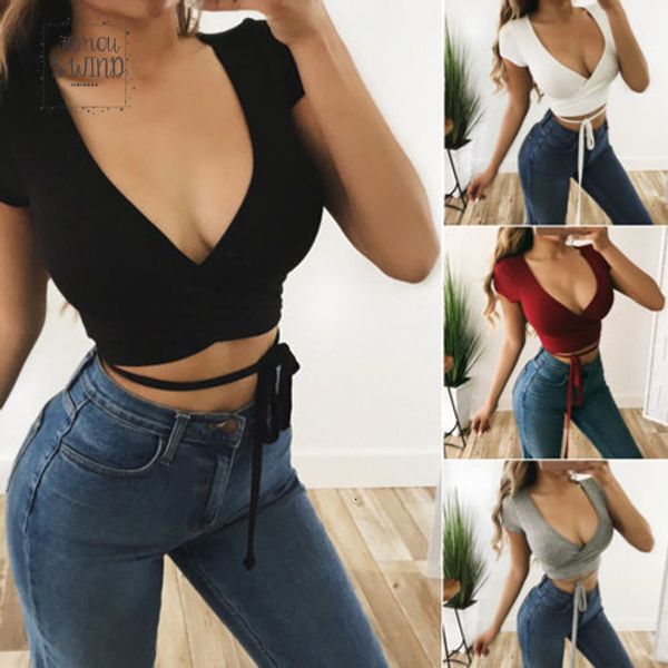 fashion summer women bandage tank short sleeve v neck blouse crop clubwear white black
fashion summer women bandage tank short sleeve v neck blouse crop clubwear white black