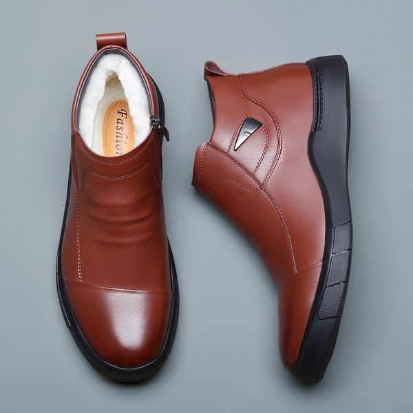 men fashion business wedding formal dresses snow boots warm wool cow leather winter shoes plush ankle boot zapatos botas botines, Black
men fashion business wedding formal dresses snow boots warm wool cow leather winter shoes plush ankle boot zapatos botas botines, Black