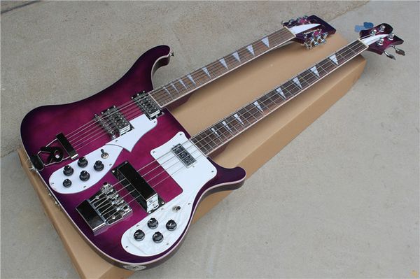 double neck 12+4 strings purple body electric guitar and bass with chrome hardware,white pickguard,body binding,can be customized
double neck 12+4 strings purple body electric guitar and bass with chrome hardware,white pickguard,body binding,can be customized