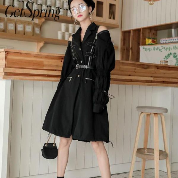 getspring women trench coat patchwork off shoulder winter trench coats women drawstring black long coats casual clothes 2019 new, Tan;black
getspring women trench coat patchwork off shoulder winter trench coats women drawstring black long coats casual clothes 2019 new, Tan;black