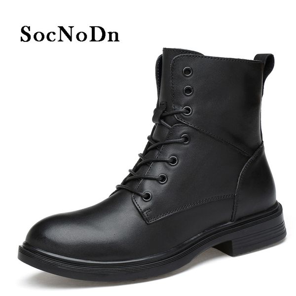 socnodn mens high boots 2018 autumn genuine leather motorcycle boots male winter snow shoes plush fur warm high top, Black
socnodn mens high boots 2018 autumn genuine leather motorcycle boots male winter snow shoes plush fur warm high top, Black