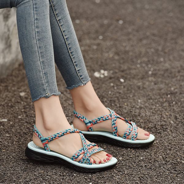 lucyever women sandals plus size 35-43 summer soft bottom flats beach slides shoes woman gladiator sandalias casual footwear, Black
lucyever women sandals plus size 35-43 summer soft bottom flats beach slides shoes woman gladiator sandalias casual footwear, Black