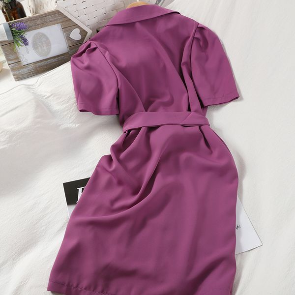 new 2020 summer lady's elegant single-breasted suit dress solid color short sleeve slim simple strap dress femme summer, Black;gray
new 2020 summer lady's elegant single-breasted suit dress solid color short sleeve slim simple strap dress femme summer, Black;gray