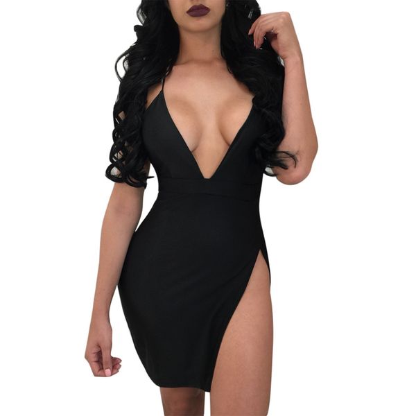 женские платья sexy рукавов твердая повседневные платья strappy глубокий v шеи вадим backless bodycon платье партии vestidos de fiesta f22, Black;pink 
женские платья sexy рукавов твердая повседневные платья strappy глубокий v шеи вадим backless bodycon платье партии vestidos de fiesta f22, Black;pink