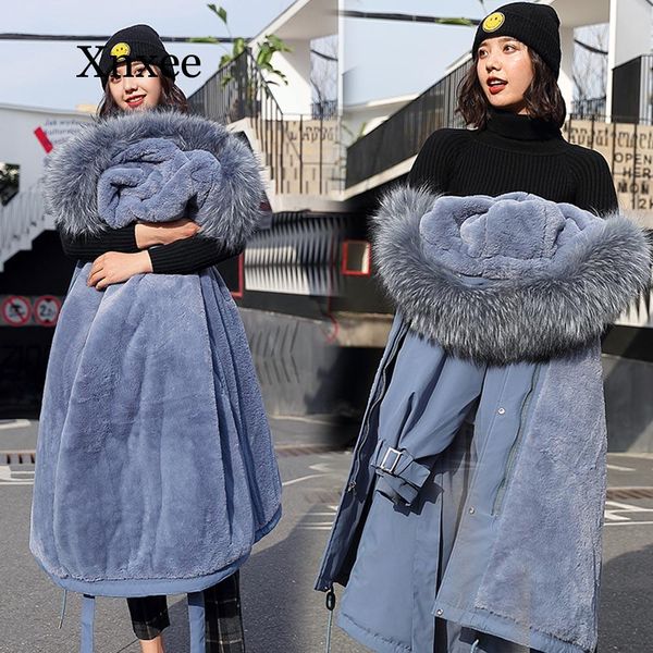 xnxee women winter jacket with large fur hooded new arrival female long winter coat parkas with fur lining, Black
xnxee women winter jacket with large fur hooded new arrival female long winter coat parkas with fur lining, Black