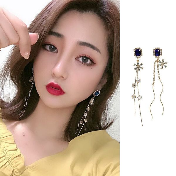 black crystal women curved dangle earrings korean shiny flower long earrings geometric statement earrings ec1830, Golden
black crystal women curved dangle earrings korean shiny flower long earrings geometric statement earrings ec1830, Golden