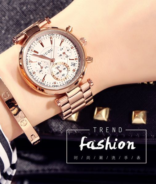 fashion real 3 eyes work guou rose gold steel quartz women ladies wristwatches wrist watch bracelet /w calendar japan movt clock, Slivery;brown
fashion real 3 eyes work guou rose gold steel quartz women ladies wristwatches wrist watch bracelet /w calendar japan movt clock, Slivery;brown