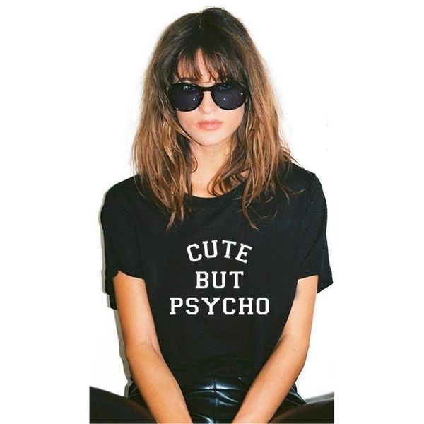 AprilGrass Brand Designer Women Short Sleeve White Black Tshirt Casual T-shirt Letter Print Cute But Psycho Shirt
AprilGrass Brand Designer Women Short Sleeve White Black Tshirt Casual T-shirt Letter Print Cute But Psycho Shirt