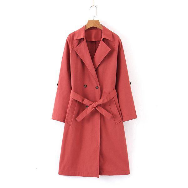 2019 new autumn winter fashion casual red trench coat long outerwear loose clothes for lady with belt, Tan;black
2019 new autumn winter fashion casual red trench coat long outerwear loose clothes for lady with belt, Tan;black