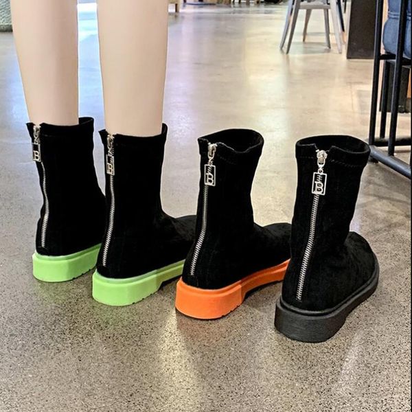 ankle boots women shoes woman boots fashion flat flock short booties 2019 autumn new candy-colored breathable x447, Black
ankle boots women shoes woman boots fashion flat flock short booties 2019 autumn new candy-colored breathable x447, Black