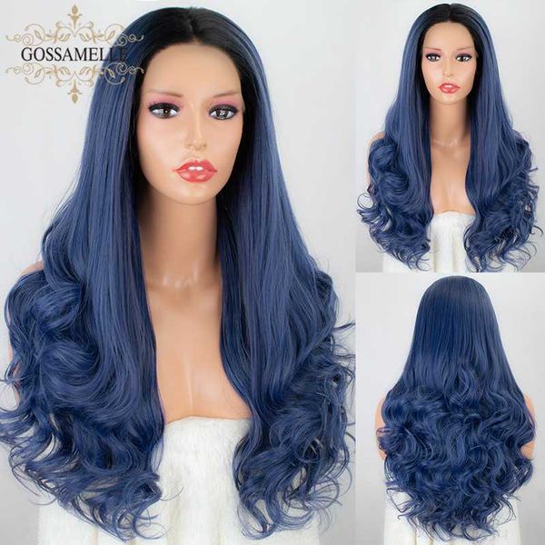 gossamelle ombre blue lace front wig with dark roots long wavy synthetic wigs for women cosplay wigs high temperature fiber, Black
gossamelle ombre blue lace front wig with dark roots long wavy synthetic wigs for women cosplay wigs high temperature fiber, Black