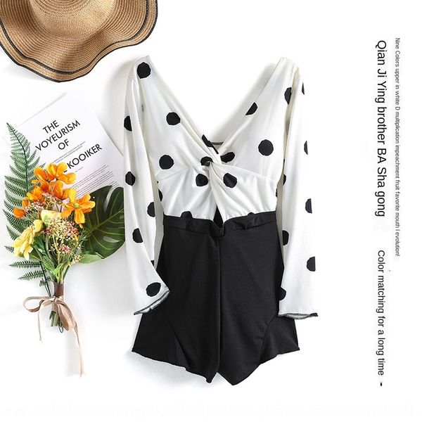 8gbxv one-piece swim female polka swimsuit dot long sleeve conservative belly covering slim girl v-neck spring swimming suit holida, White;black
8gbxv one-piece swim female polka swimsuit dot long sleeve conservative belly covering slim girl v-neck spring swimming suit holida, White;black