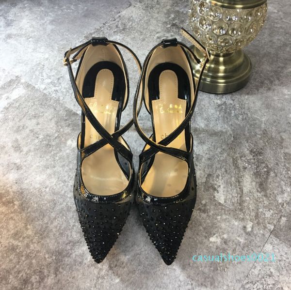 casual designer lady fashion mesh nude strass criss cross strappy point toe high heels pumps stiletto heeled c21, Black
casual designer lady fashion mesh nude strass criss cross strappy point toe high heels pumps stiletto heeled c21, Black