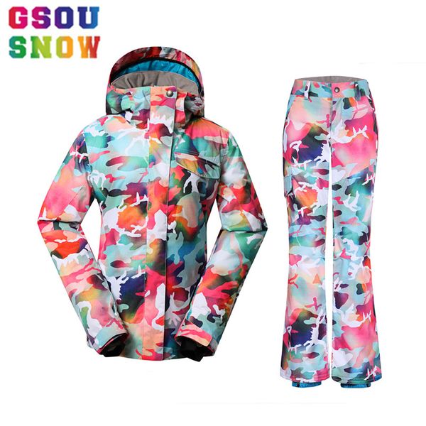 gsou snow 2017 winter women's ski suits camouflage snowboard sets outdoor camo snow jacket warmth pants colorful ski suits
gsou snow 2017 winter women's ski suits camouflage snowboard sets outdoor camo snow jacket warmth pants colorful ski suits