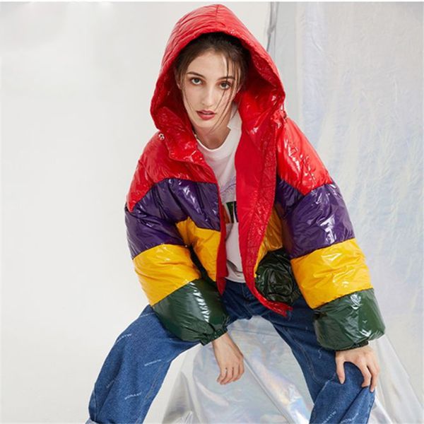 new winter coat women hooded down jacket fashion patchwork short white duck down coat female thick warm parkas, Black
new winter coat women hooded down jacket fashion patchwork short white duck down coat female thick warm parkas, Black