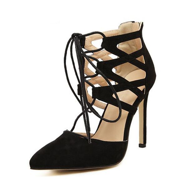 cross strappy lace up heels women pumps high heel sandals pointy toe stilettos heel shoe summer women party shoes size 42 club heels, Black
cross strappy lace up heels women pumps high heel sandals pointy toe stilettos heel shoe summer women party shoes size 42 club heels, Black