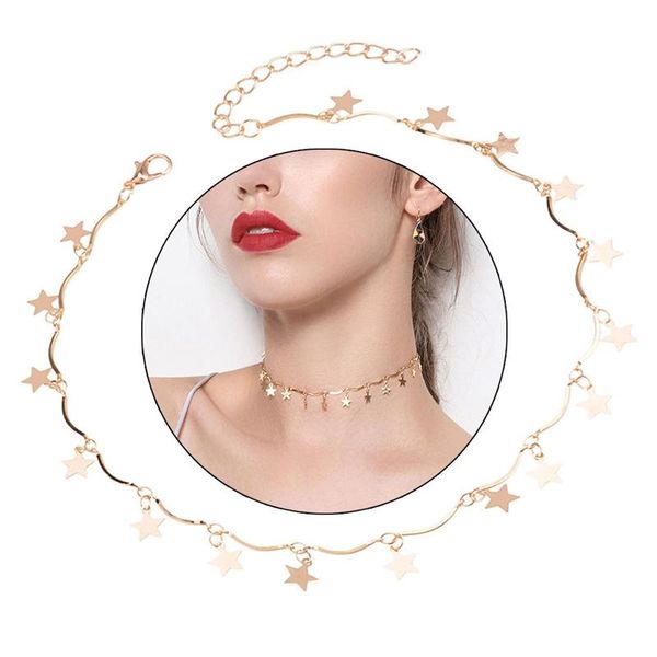 1pc elegant women necklace fashion simple star decor alloy clavicle necklace chain for women party dress up, Golden;silver
1pc elegant women necklace fashion simple star decor alloy clavicle necklace chain for women party dress up, Golden;silver