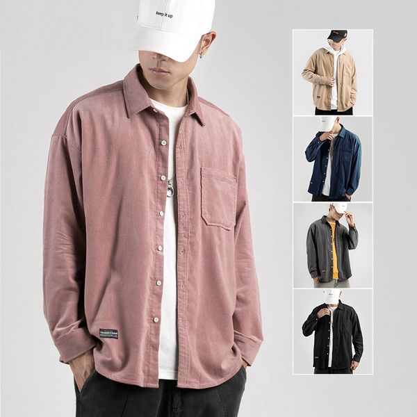spring 2020 new men shirts casual slim fit mens long sleeve solid color lapel shirt japanese style streetwear tracksuit, White;black
spring 2020 new men shirts casual slim fit mens long sleeve solid color lapel shirt japanese style streetwear tracksuit, White;black