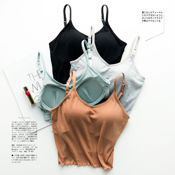 camisoles & tanks japanese thread cotton beauty back short tube female straps chest pads exposed umbilical sling bra integrated vest wra, Black;white
camisoles & tanks japanese thread cotton beauty back short tube female straps chest pads exposed umbilical sling bra integrated vest wra, Black;white