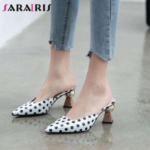 sarairis sweet girl party casual pumps summer mules women pointed toe polka dot slip on high heels shoes woman, Black
sarairis sweet girl party casual pumps summer mules women pointed toe polka dot slip on high heels shoes woman, Black