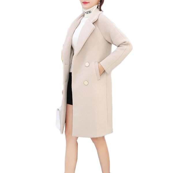 2019 spring autumn new woolen coat women korean fashion long slim faux wool overcoat women double-breasted casual ladies coats, Black
2019 spring autumn new woolen coat women korean fashion long slim faux wool overcoat women double-breasted casual ladies coats, Black
