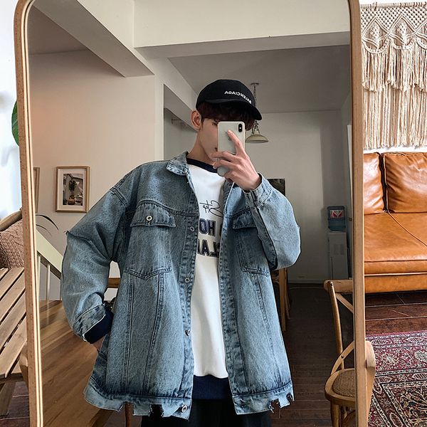 autumn new denim jacket men fashion washed solid color casual hole denim jacket man streetwear wild hip hop loose bomber, Black;brown
autumn new denim jacket men fashion washed solid color casual hole denim jacket man streetwear wild hip hop loose bomber, Black;brown