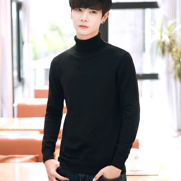 new turtleneck sweater men's korean loose long sleeve sweater pullover student pure color knitted autumn clothes, White;black
new turtleneck sweater men's korean loose long sleeve sweater pullover student pure color knitted autumn clothes, White;black