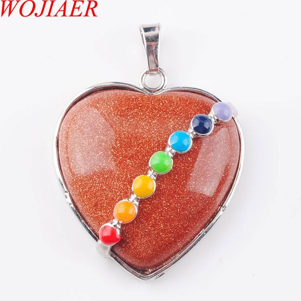 wojiaer natural golden sand gem stone bead heart silver plated healing reiki chakra pendant necklace charm 1pcs jewelry dn3197
wojiaer natural golden sand gem stone bead heart silver plated healing reiki chakra pendant necklace charm 1pcs jewelry dn3197