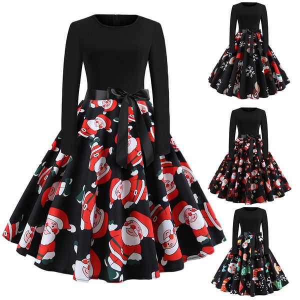 womens christmas dress sashes winter ball gown santa skater female snowman swing empire dresses plus size clothing, Black;gray
womens christmas dress sashes winter ball gown santa skater female snowman swing empire dresses plus size clothing, Black;gray