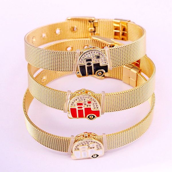 6pcs, stainless steel mesh watch belt bracelets fashion crystal enamel charm micro pave cz zirconia car bracelet bangle, Black
6pcs, stainless steel mesh watch belt bracelets fashion crystal enamel charm micro pave cz zirconia car bracelet bangle, Black