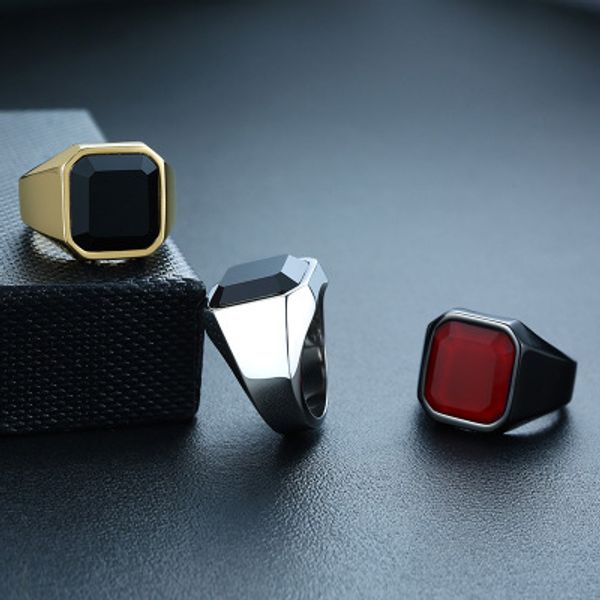 mens rings stainless steel rings for men black agate stone ring designer jewelry, Silver
mens rings stainless steel rings for men black agate stone ring designer jewelry, Silver