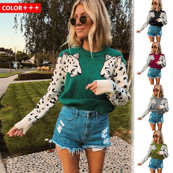 o neck long sleeve womens sweater wool winter ladies clothing women designer sweater colorful leopard print, White;black
o neck long sleeve womens sweater wool winter ladies clothing women designer sweater colorful leopard print, White;black