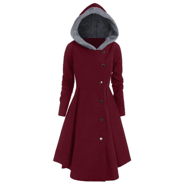 women plus size asymmetric fleece hooded single breasted long drap buttons coat overcoat loose outwear winter woman coat, Black
women plus size asymmetric fleece hooded single breasted long drap buttons coat overcoat loose outwear winter woman coat, Black