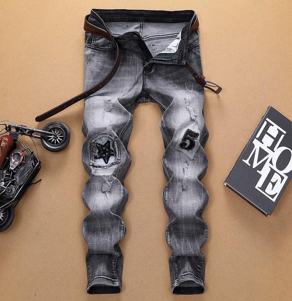 shredded patch elastic jeans men biker jeans men trousers male denim pants masculino motorcycle fashion designer, Blue
shredded patch elastic jeans men biker jeans men trousers male denim pants masculino motorcycle fashion designer, Blue