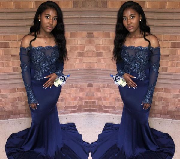 2019 south african black girls prom dress long sleeves dark navy mermaid holidays graduation wear evening party gown custom made plus size
2019 south african black girls prom dress long sleeves dark navy mermaid holidays graduation wear evening party gown custom made plus size