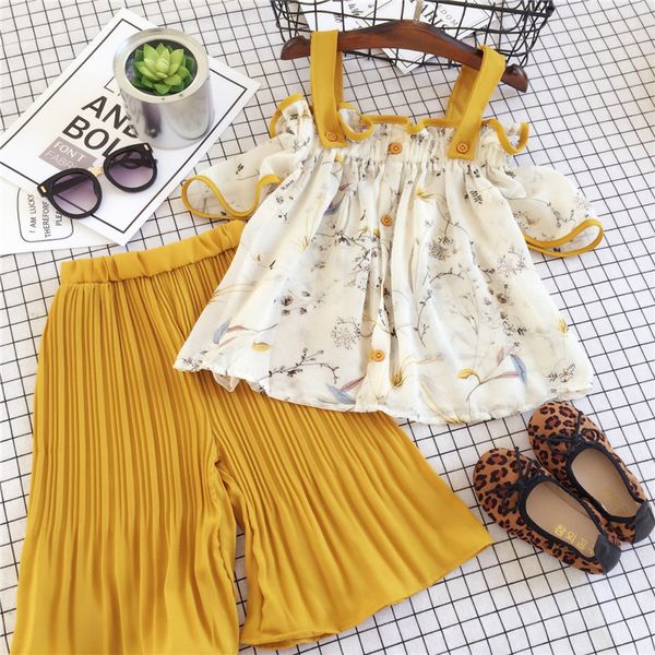 2019 girls clothes set children clothing summer cute print sling and striped pants 2 pcs girl kids clothes 3 7 years, White
2019 girls clothes set children clothing summer cute print sling and striped pants 2 pcs girl kids clothes 3 7 years, White