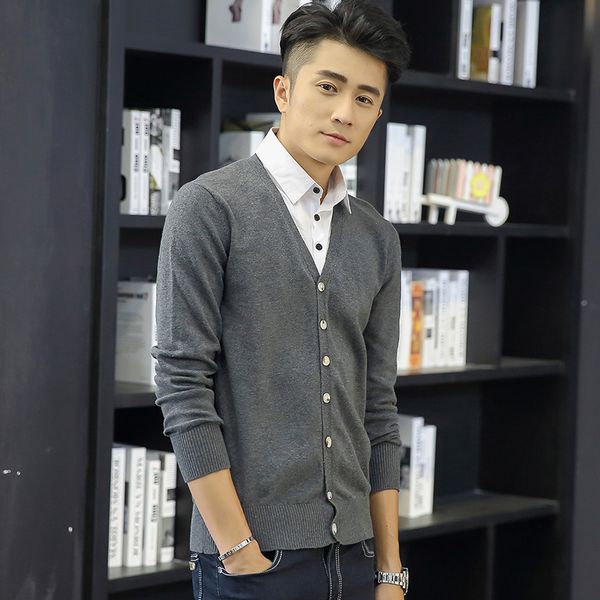 men's sweaters 2021 winter korean sweater fake two knitwear cardigan long-sleeved shirt collar underwear, White;black
men's sweaters 2021 winter korean sweater fake two knitwear cardigan long-sleeved shirt collar underwear, White;black