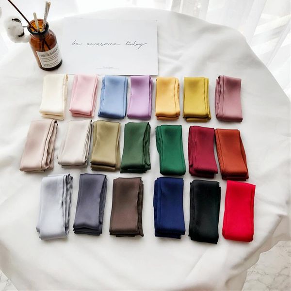women narrow silk scarves fashion european elegant simple brand bags small scarf fashion long narrow scarf solid color bandana, Blue;gray
women narrow silk scarves fashion european elegant simple brand bags small scarf fashion long narrow scarf solid color bandana, Blue;gray
