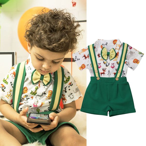 lovely kids baby boys clothes short sleeve animal print turn-down collar t-shirts strap button shorts 2pc toddler cotton outfits, White
lovely kids baby boys clothes short sleeve animal print turn-down collar t-shirts strap button shorts 2pc toddler cotton outfits, White