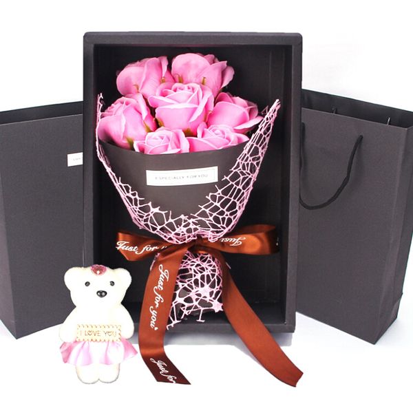 7 heads beautiful handmade soap rose flower with littte bear and box hardcover diy birthday gifts for girl mom mother's day gift
7 heads beautiful handmade soap rose flower with littte bear and box hardcover diy birthday gifts for girl mom mother's day gift