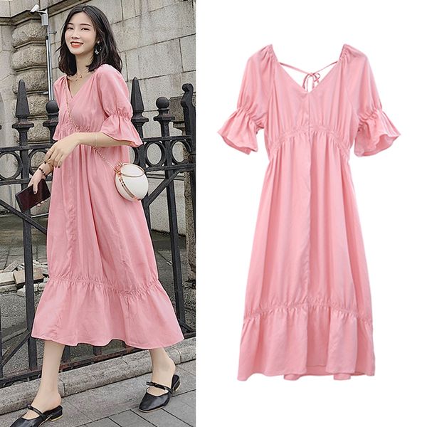 2060#maternity clothes summer solid color a line short sleeve easy matching loose stylish dress for pregnant women mom dress, White
2060#maternity clothes summer solid color a line short sleeve easy matching loose stylish dress for pregnant women mom dress, White