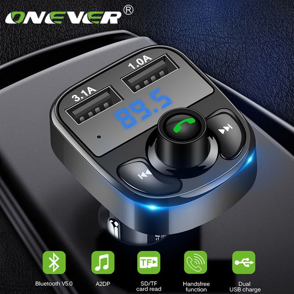 onever 5v4.1a fm transmitter aux modulator bluetooth handscar kit car audio mp3 player quick charge dual usb charger 
onever 5v4.1a fm transmitter aux modulator bluetooth handscar kit car audio mp3 player quick charge dual usb charger