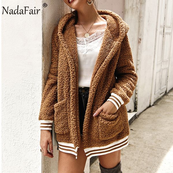 nadafair faux fur jacket coat women autumn winter hooded pockets plus size casual teddy coat open stitch fleece plush overcoat, Black
nadafair faux fur jacket coat women autumn winter hooded pockets plus size casual teddy coat open stitch fleece plush overcoat, Black