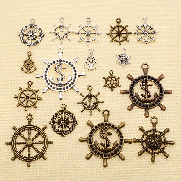 60 pieces supplies for jewelry materials compass rudder anchor hj004, Bronze;silver
60 pieces supplies for jewelry materials compass rudder anchor hj004, Bronze;silver