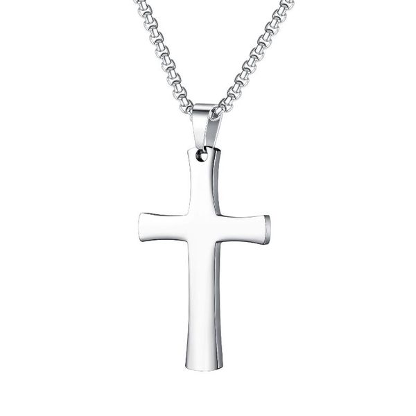 classic simple cross pendant necklace for men stainless steel chain link 24inch christian religious male jewelry, Silver
classic simple cross pendant necklace for men stainless steel chain link 24inch christian religious male jewelry, Silver