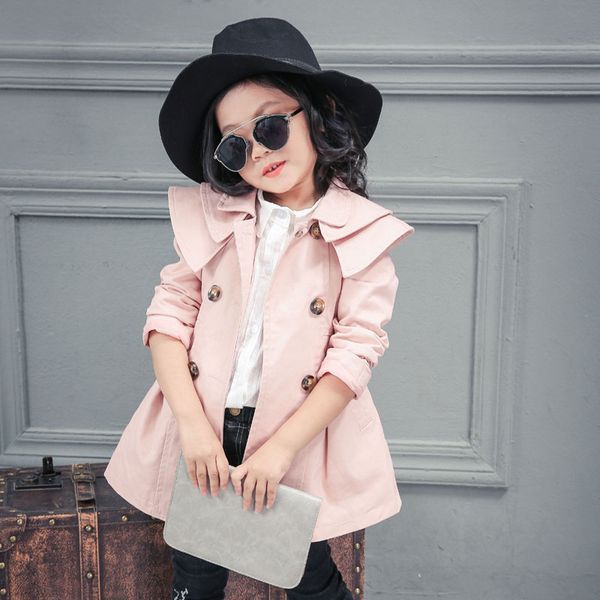 children coat girls fashion windbreaker with belt spring autumn jacket outwear double collar kids overcoat 2-6 years, Blue;gray
children coat girls fashion windbreaker with belt spring autumn jacket outwear double collar kids overcoat 2-6 years, Blue;gray