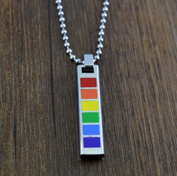 fashion 316l stainless steel rainbow pride necklace pendant lgbt rectangle rainbow pendant necklace for gay and lesbian pride jewelry, Silver
fashion 316l stainless steel rainbow pride necklace pendant lgbt rectangle rainbow pendant necklace for gay and lesbian pride jewelry, Silver