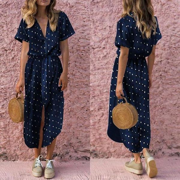 kancoold dress womens casual daily bow tie v neck dot button dress short sleeve soild long women 2020aug14, Black;gray
kancoold dress womens casual daily bow tie v neck dot button dress short sleeve soild long women 2020aug14, Black;gray