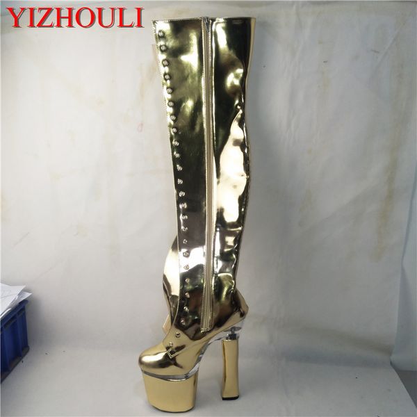 fashion new boots, nightclub model stage show, 18 cm heel tall square heel, knee boots, custom-made various colors, Black
fashion new boots, nightclub model stage show, 18 cm heel tall square heel, knee boots, custom-made various colors, Black